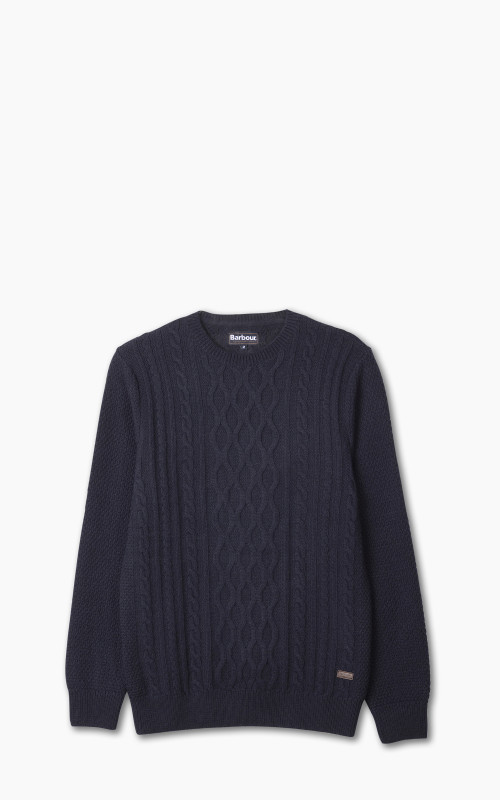 Barbour Essential Chunky Cable Crew Sweater Navy