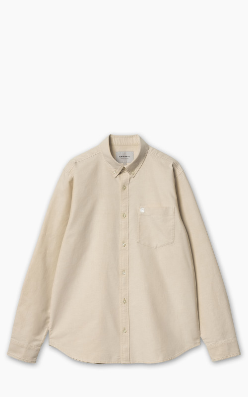 Carhartt WIP L/S C-Logo Shirt Cornsilk/White