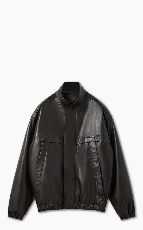 Lemaire Boxy Leather Blouson Dark Chocolate