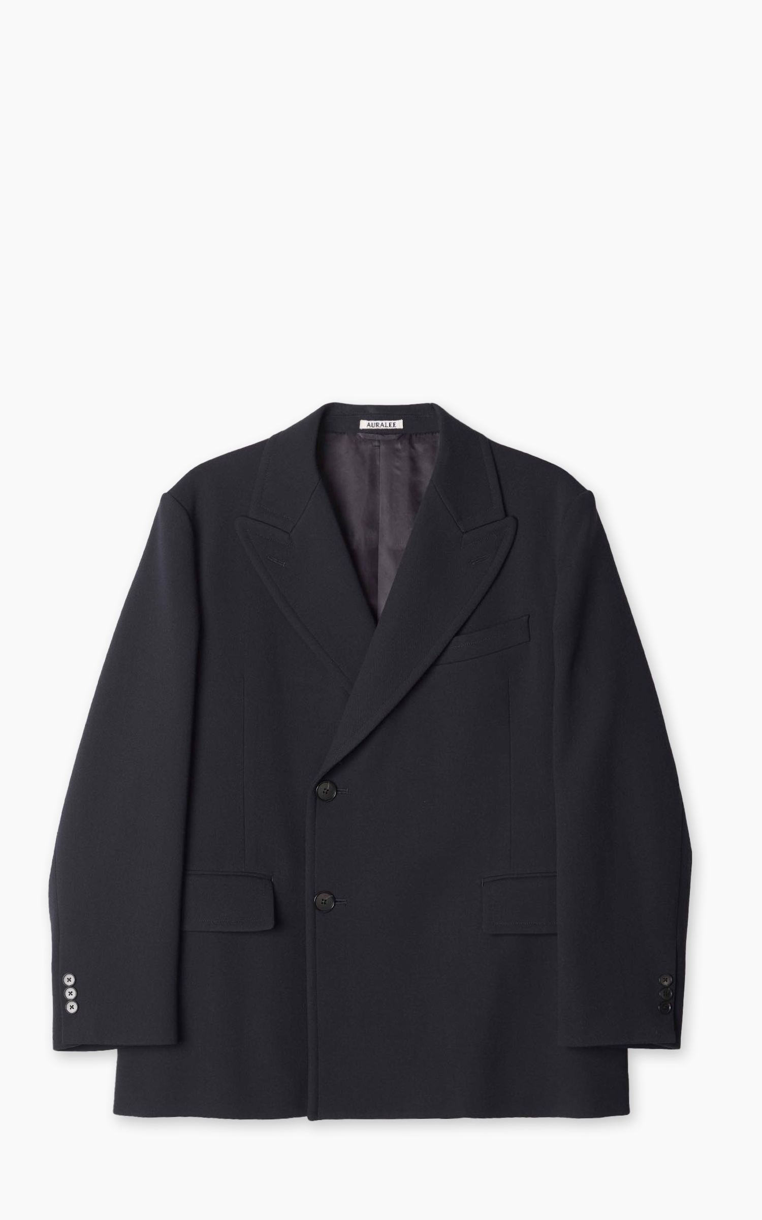 Auralee Double Cloth High Count Wool Jacket Dark Navy | Cultizm