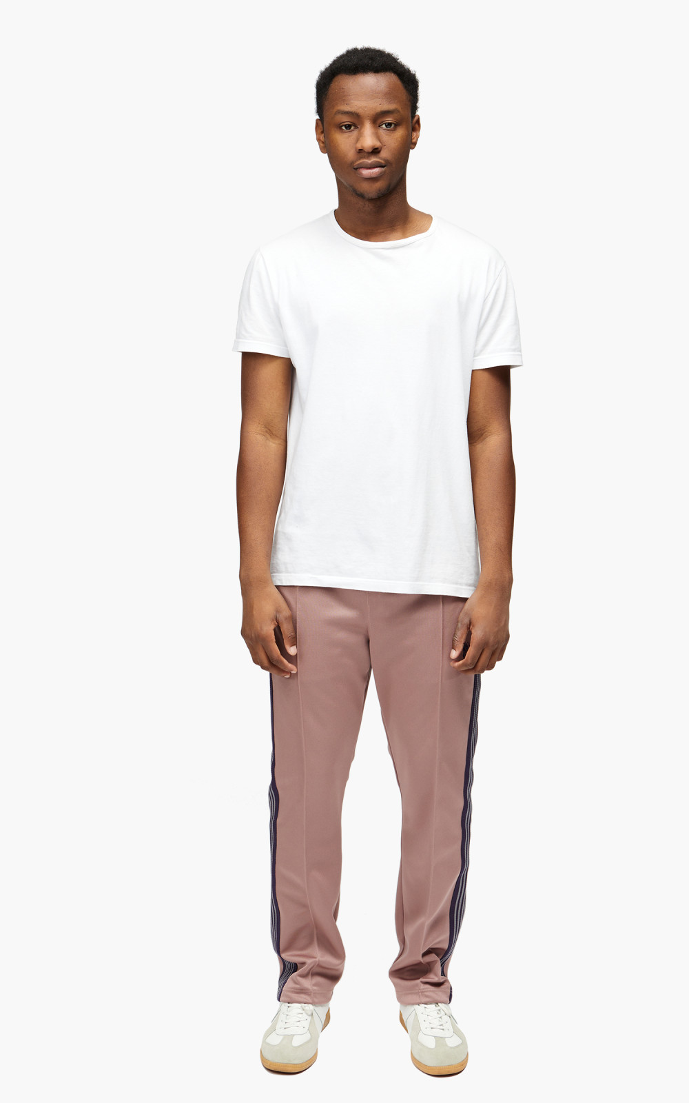 Needles Narrow Track Pant Poly Smooth Taupe | Cultizm