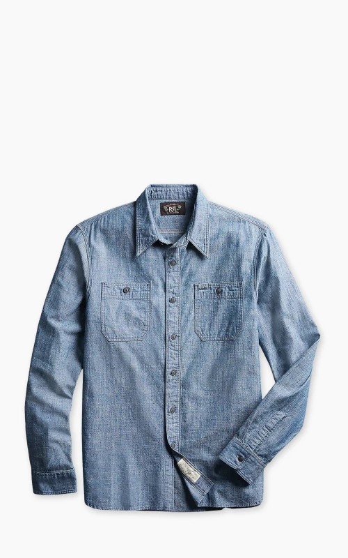 RRL Indigo Chambray Workshirt Rinse Blue