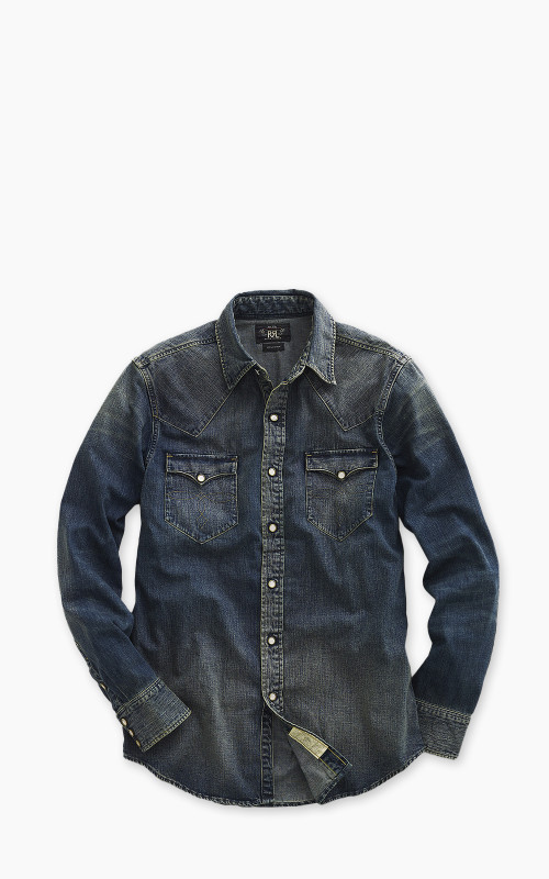 RRL Buffalo Western Shirt Denim Dark Wash