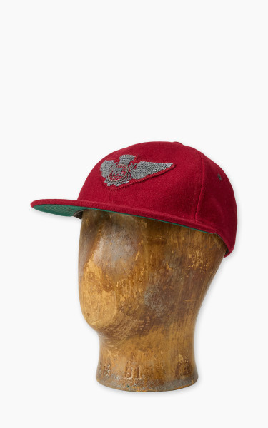 RRL Bullion Woll-Blend Felt Ball Cap Deep Red