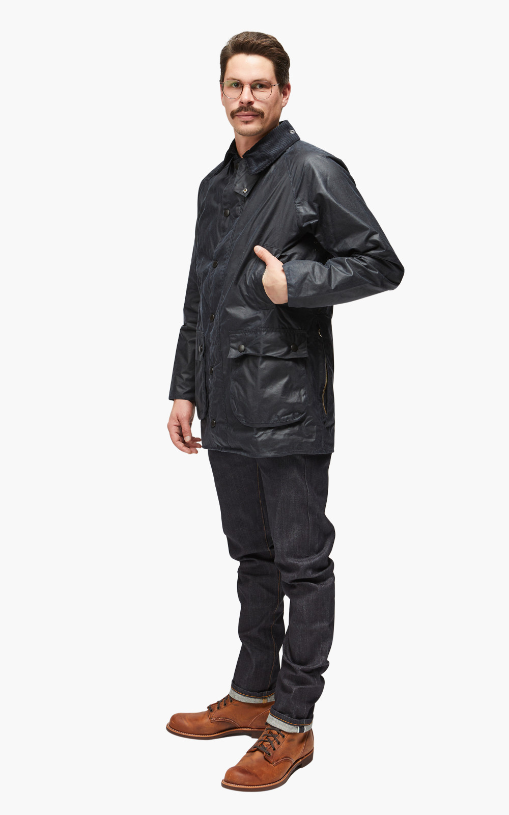 Barbour SL Beaufort Wax Jacket Navy Cultizm