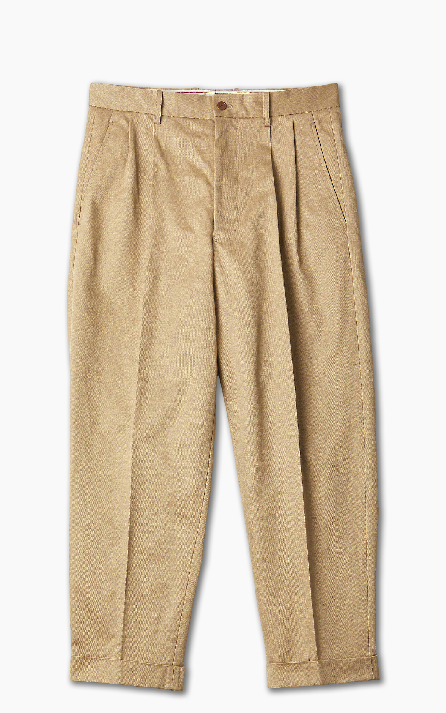 Scye San Joaquin Chino 2Pleated Tapered Pants Beige