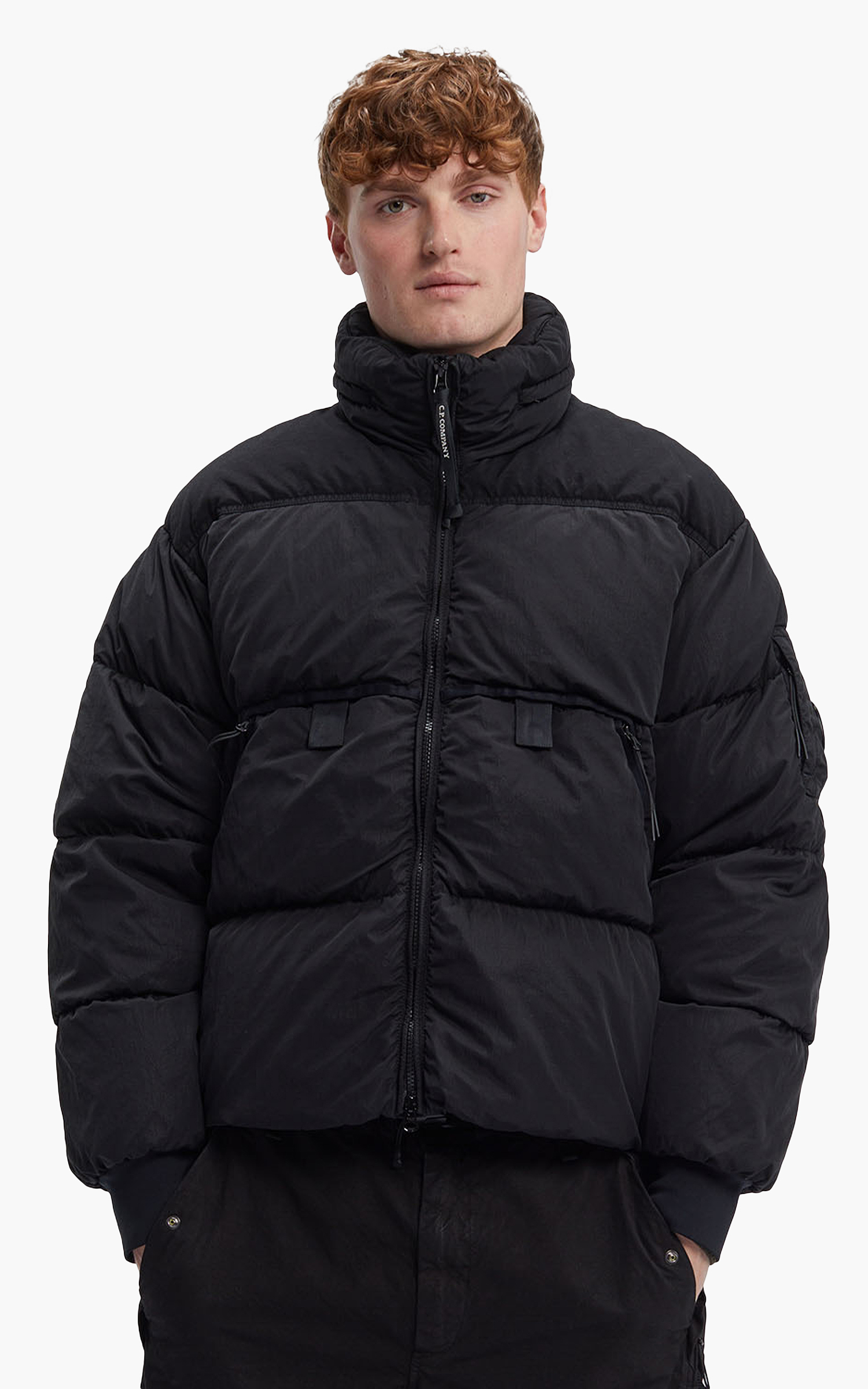 C.P. Company Eco-Chrome R Mixed Down Jacket Black | Cultizm