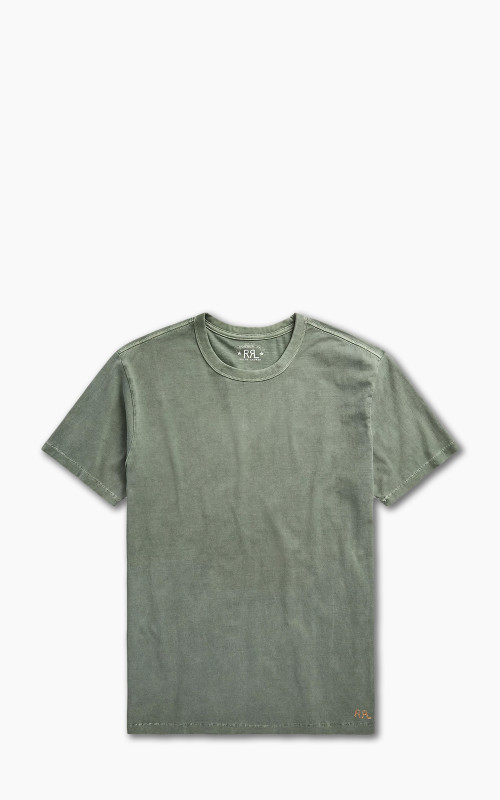 RRL Garment-Dyed Crewneck T-Shirt Forest Green