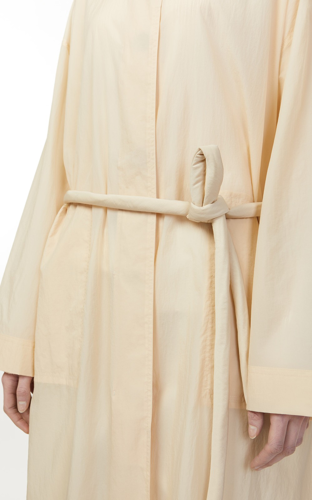 Amomento Sheer Single Trench Coat Light Beige | Cultizm