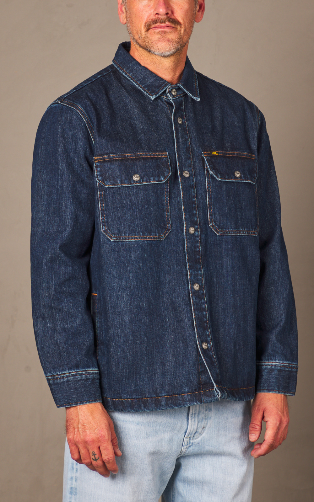 Lee 101 101 Overshirt Selvedge Mid Indigo Cultizm