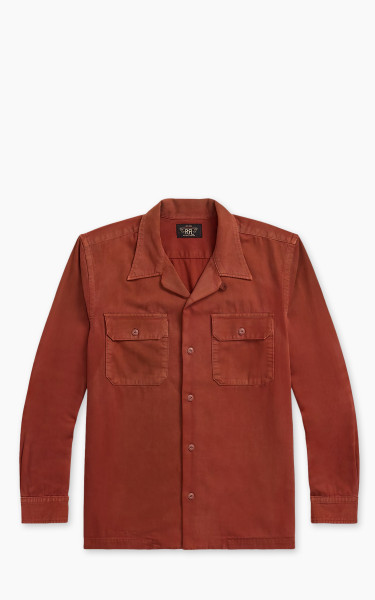 RRL Garment-Dyed Twill Camp Shirt Brick