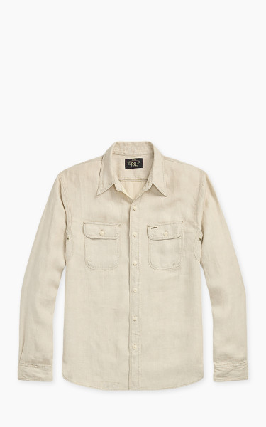 RRL Linen Herringbone Twill Workshirt Natural