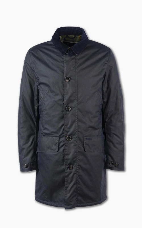 Barbour Wax Mac Jacket Navy/Forest Mist