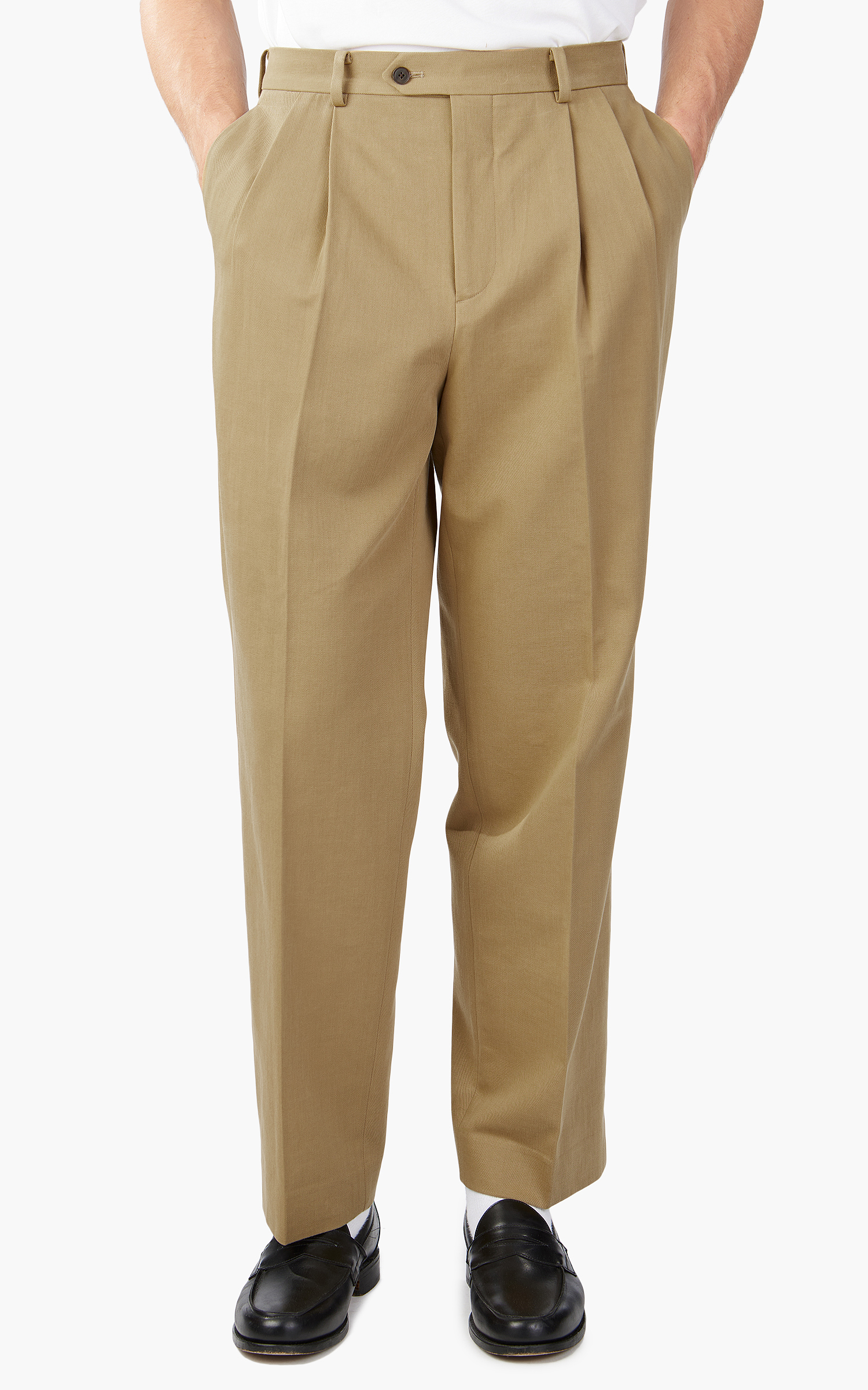 Auralee Washed Heavy Chino Slacks Light Brown | Cultizm