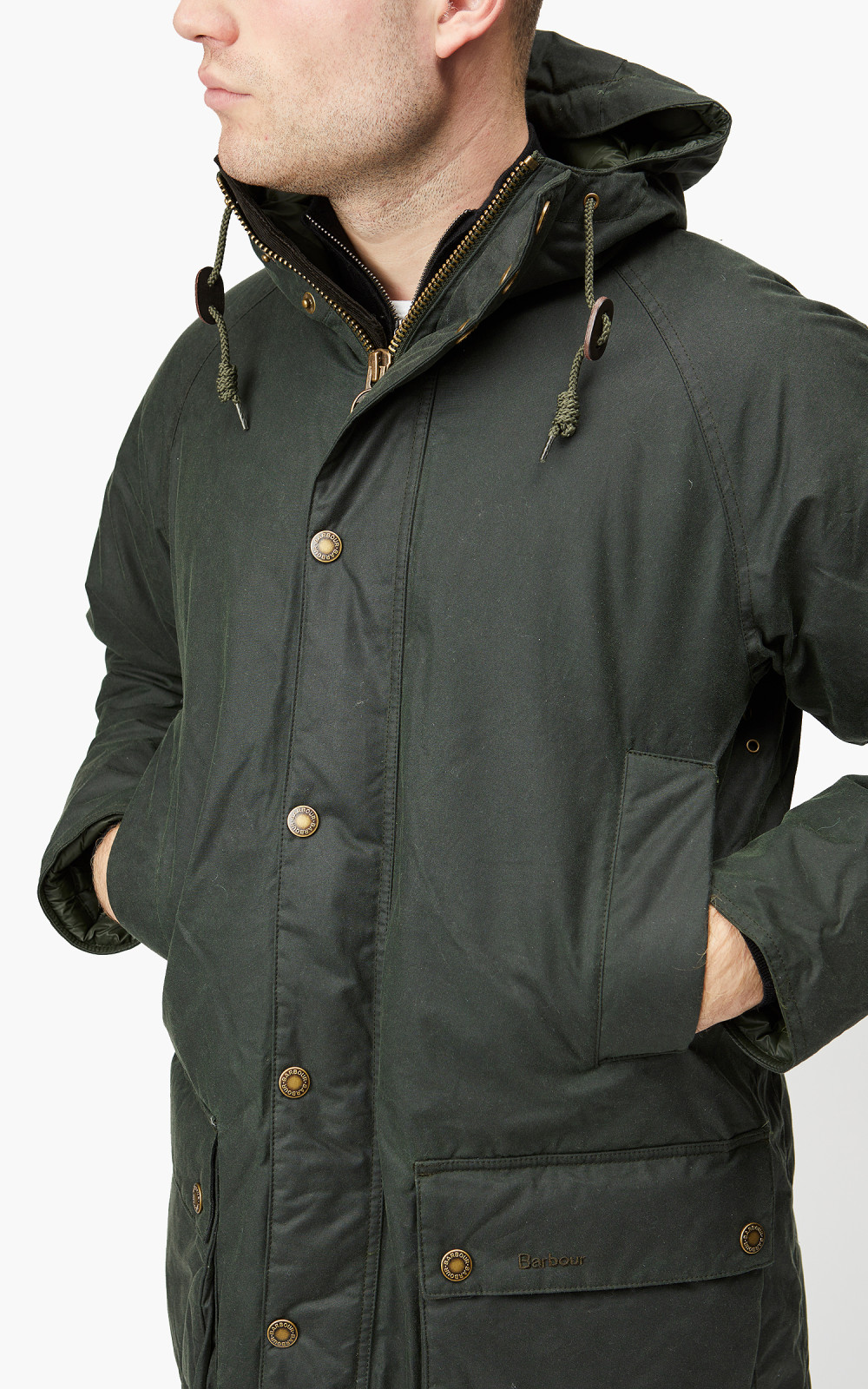 Barbour Hooded Beaufort Wax Jacket Sage Cultizm