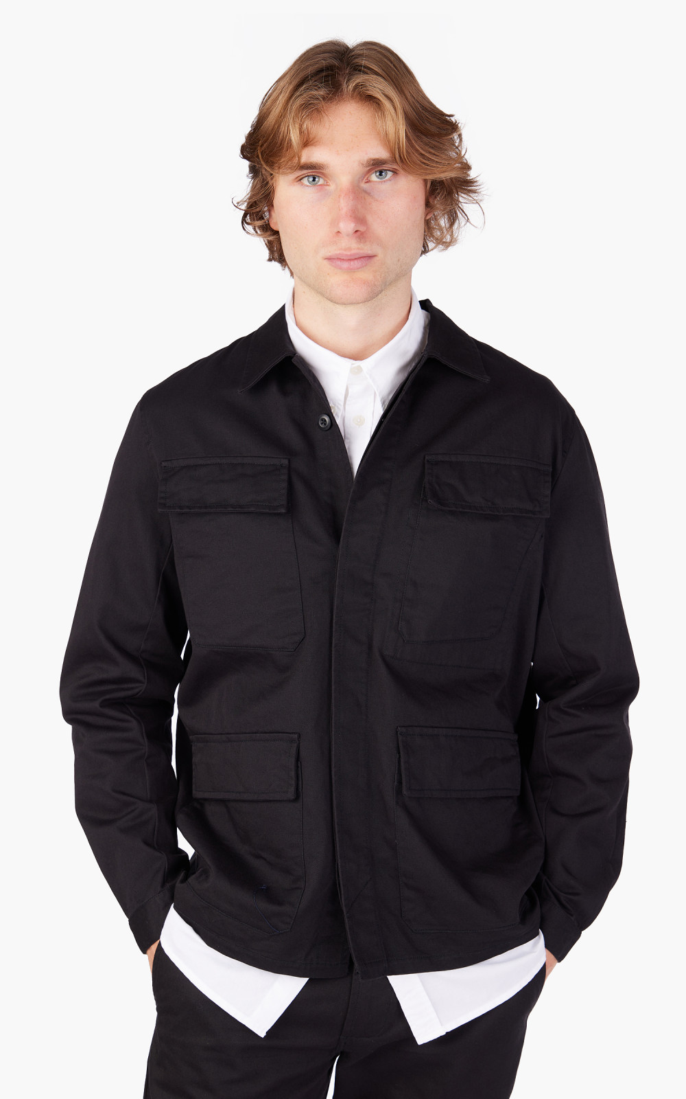 Black fatigue jacket hotsell