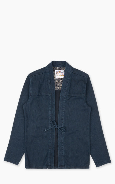 Naked &amp; Famous Denim Kimono Shirt Yagasuri Denim Indigo