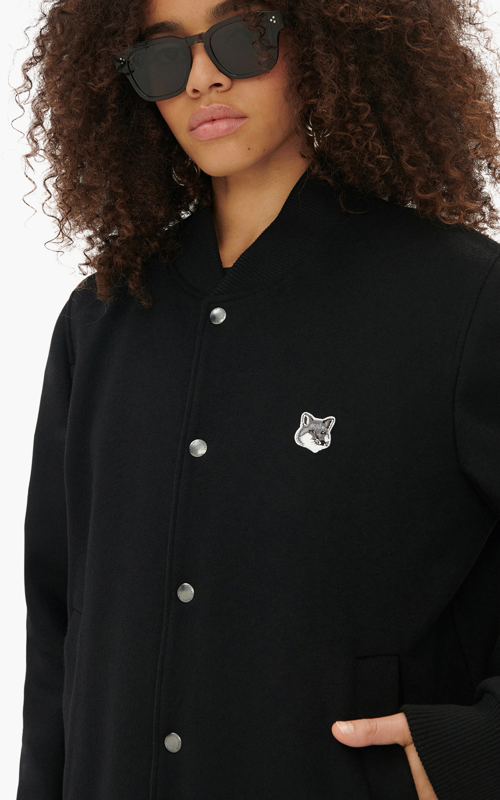 Maison Kitsuné Classic Teddy Jacket Black | Cultizm