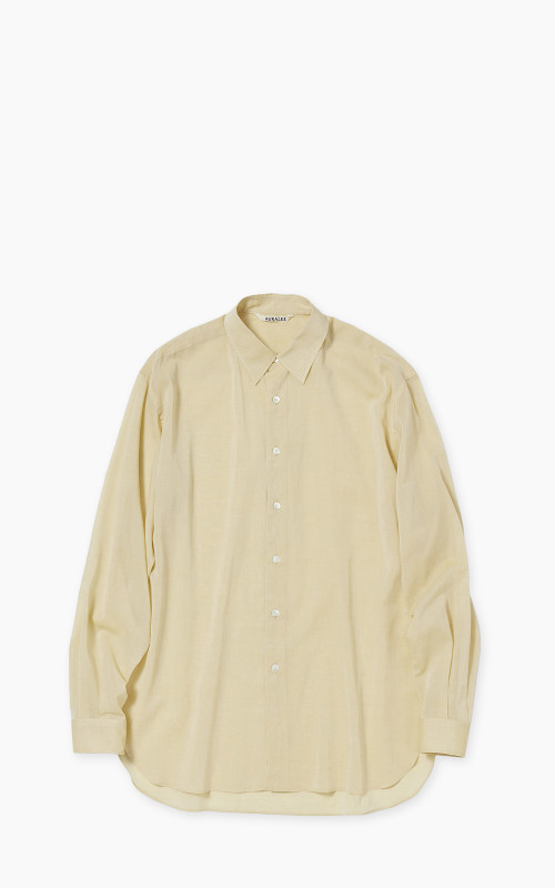 Auralee Hard Twist Finx Organdy Shirt Light Yellow Chambray