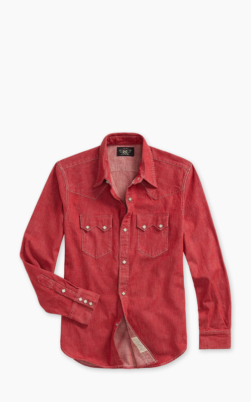 RRL Sawtooth Western Shirt Denim Vintage Red