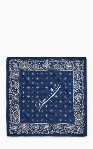 RRL Concha Logo Cotton Bandana Indigo/Cream