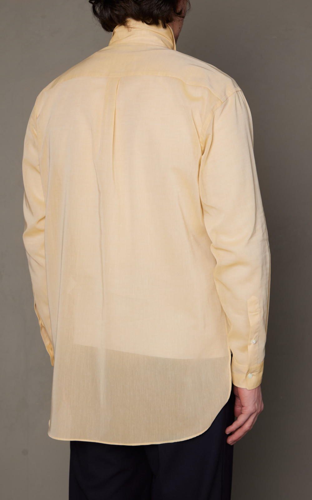 Auralee Hard Twist Finx Organdy Shirt Light Yellow Chambray | Cultizm