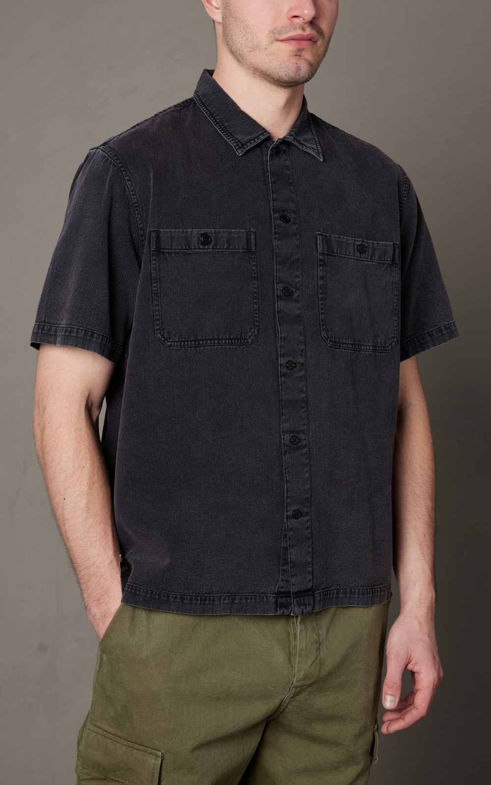 3sixteen Short Sleeve Workshirt Black Stonewash Cultizm