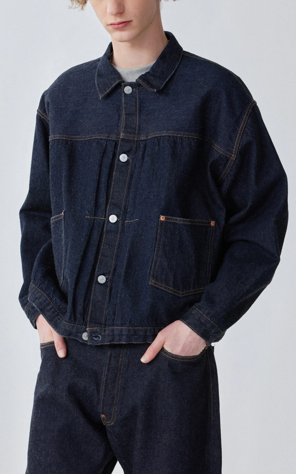 Kaptain Sunshine Denim Tracker 2P Jacket One Wash Indigo | Cultizm