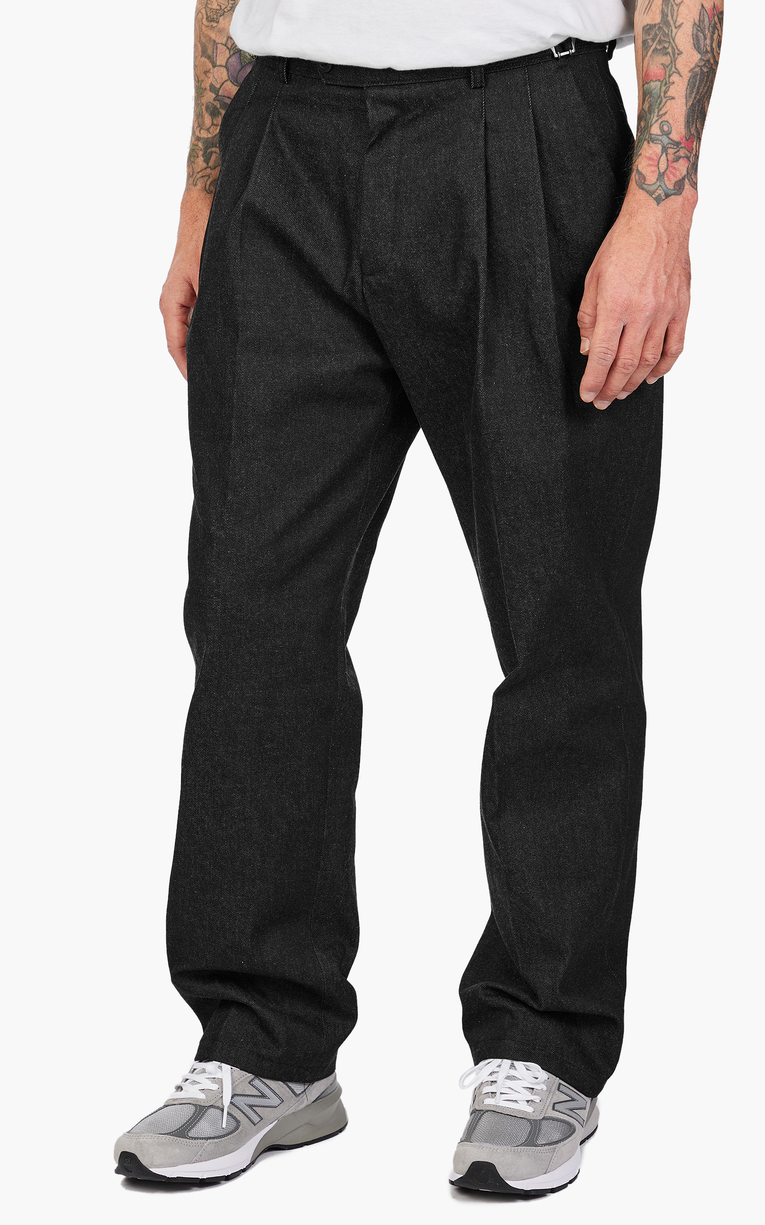 FrizmWORKS Side Adjust Two Tuck Denim Pants Black | Cultizm