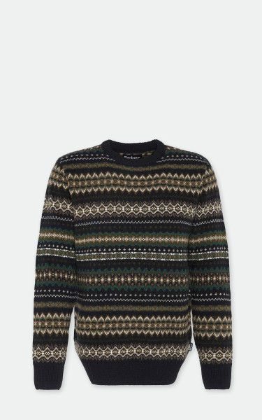 Barbour Case Fair Isle Crew Neck Sweatshirt Black