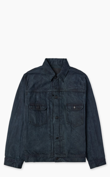 Momotaro Jeans MXGJ1002 Mud &amp; Natural Indigo Dyed Type 2 Denim Jacket Natural Indigo