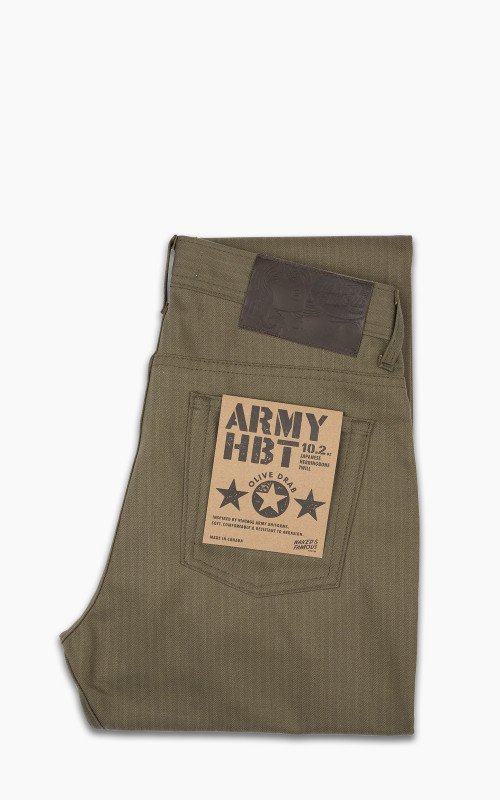 Naked & Famous Denim Weird Guy Army HBT Olive Drab