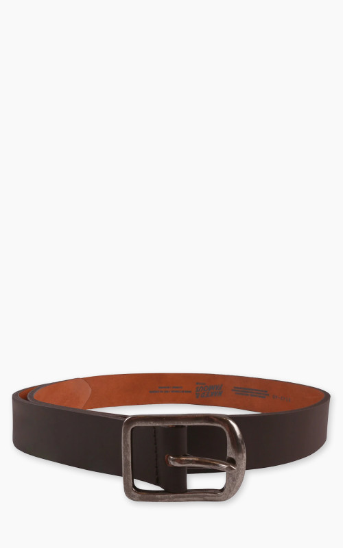 Naked & Famous Denim Thick Belt Bovine Leather 7mm Brown