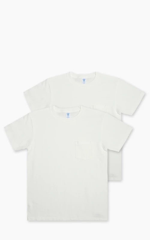 Velva Sheen Crew Neck Pocket Tee 2-Pack White