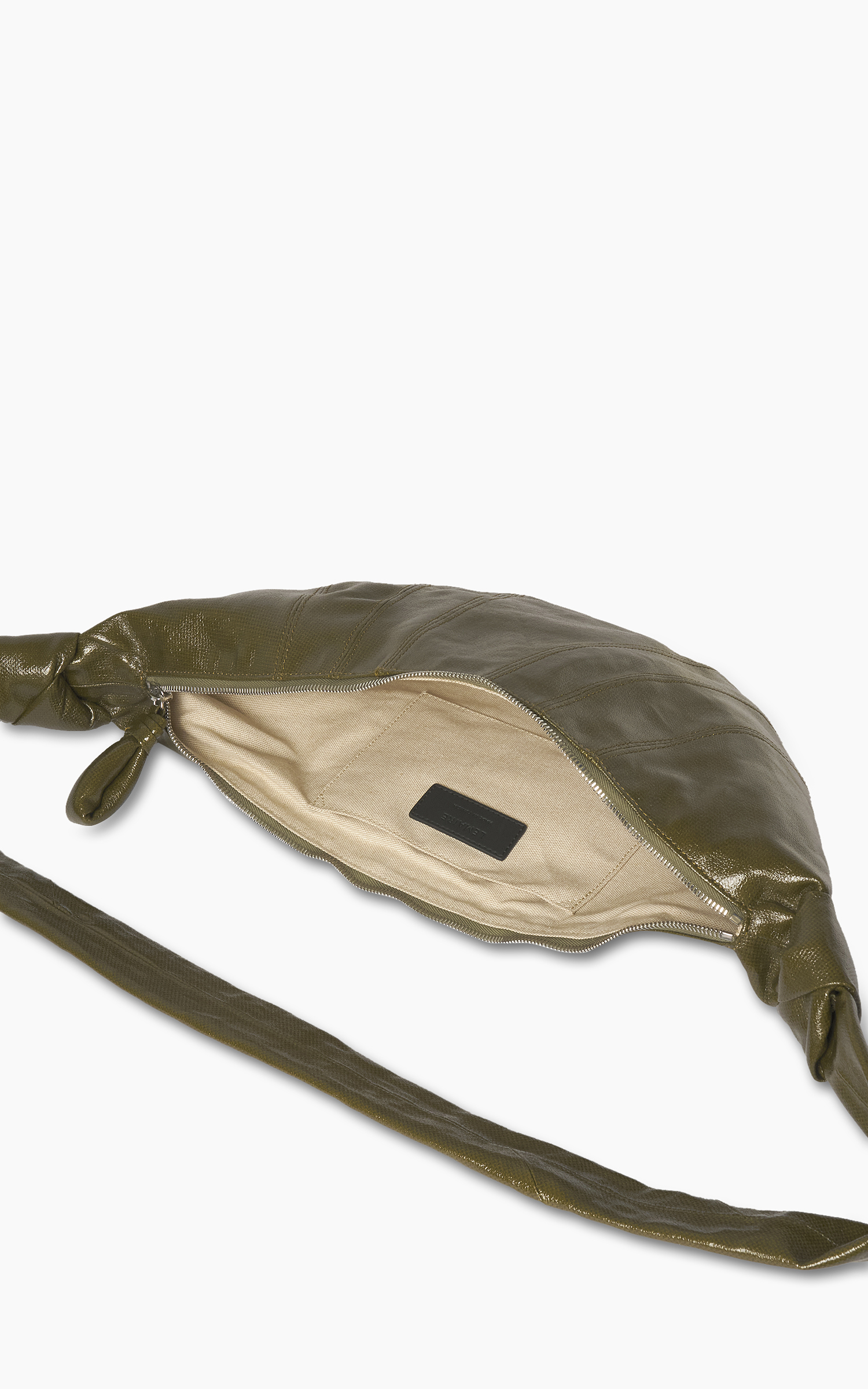 Lemaire Medium Croissant Bag Coated Cotton Pistachio | Cultizm