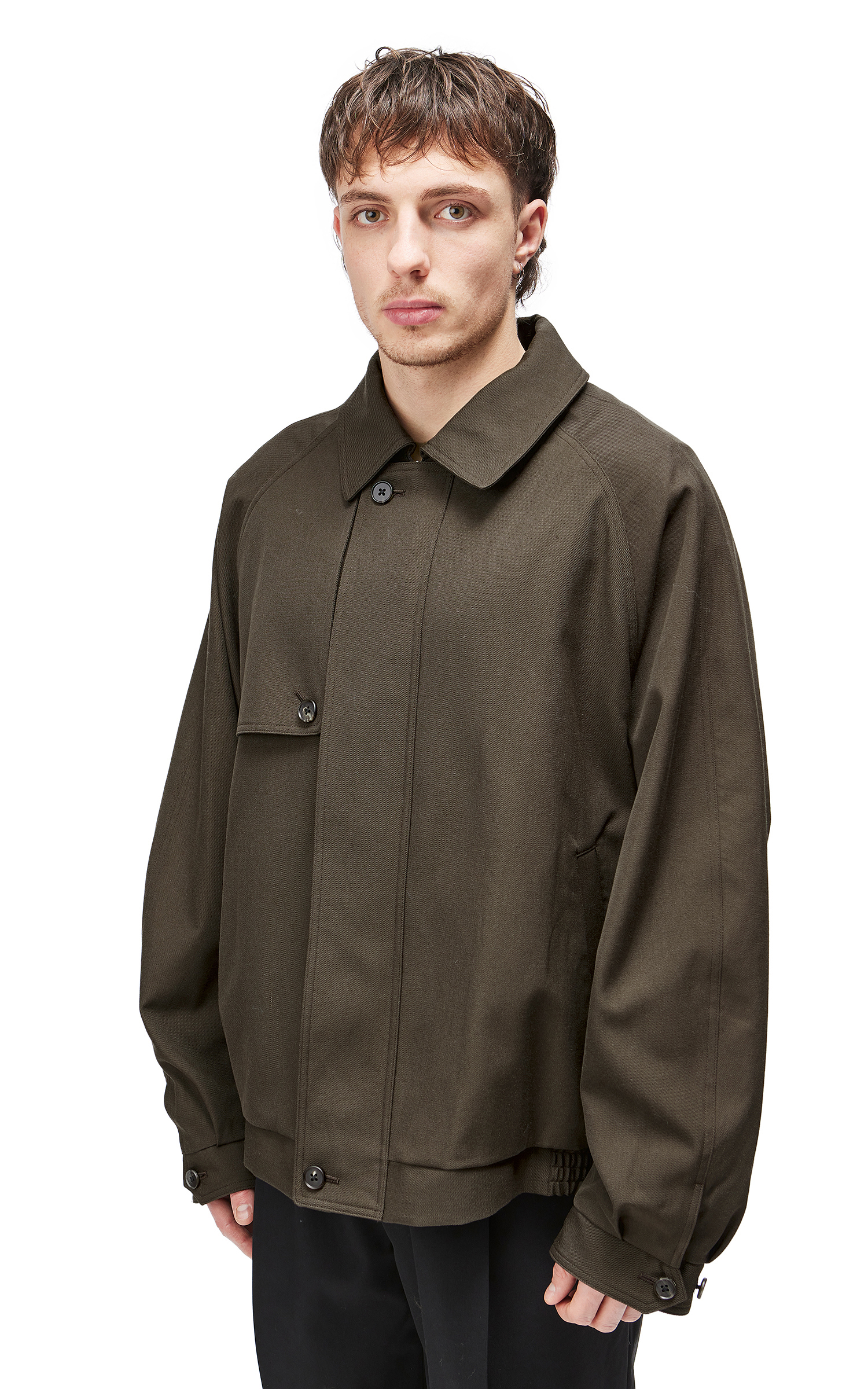 stein Oversized Harrington Zip Jacket Military Khaki | Cultizm