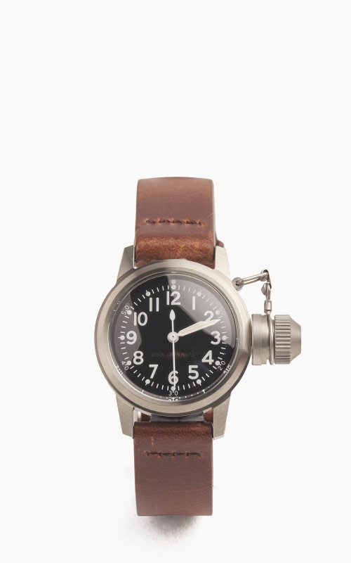 M.R.M.W. Buships Military Watch Leather Strap Black