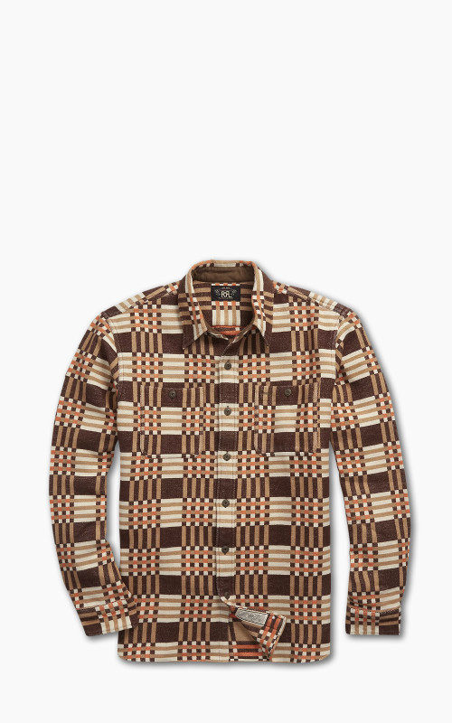 RRL Plaid Jacquard Workshirt Brown/Multi