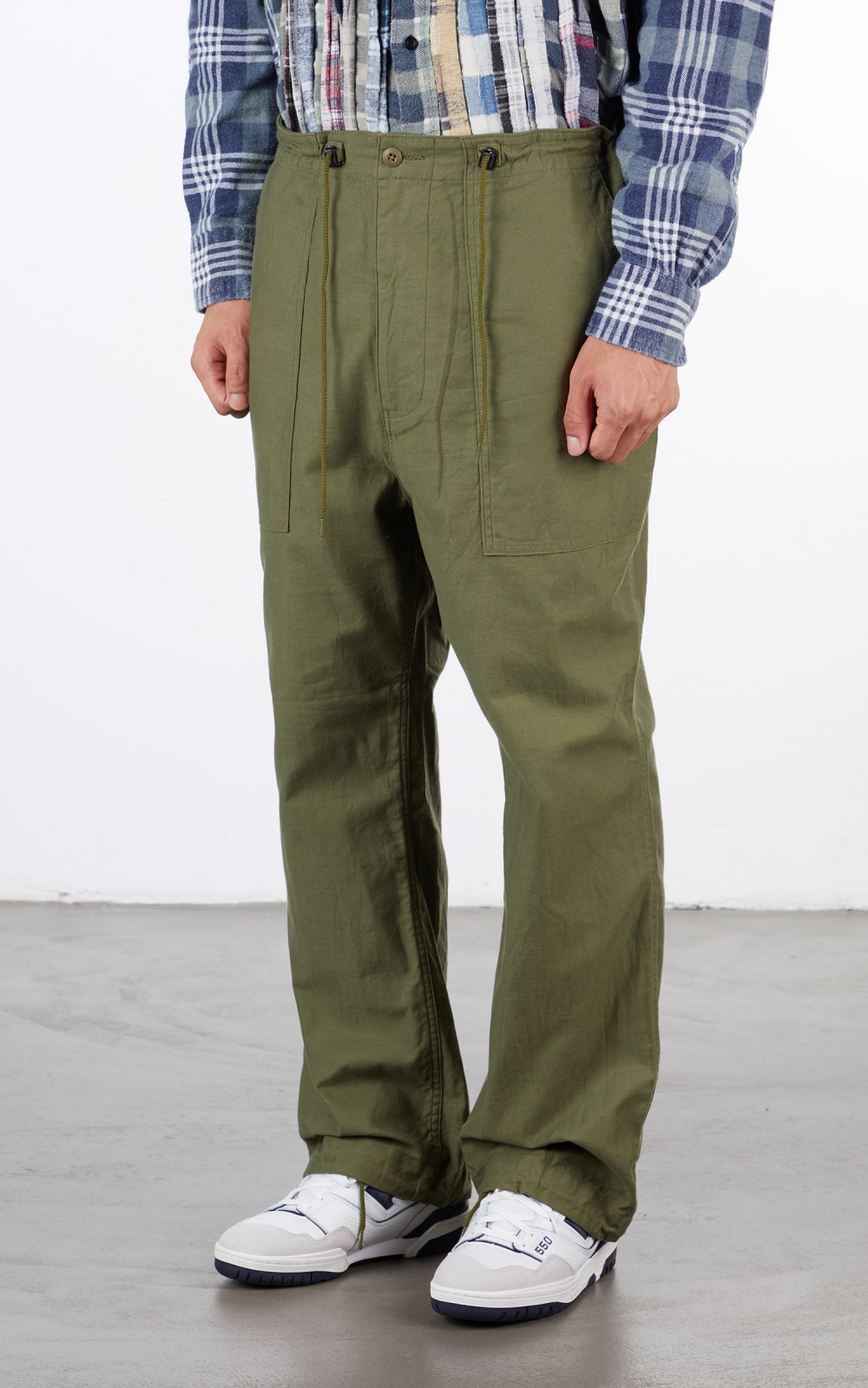 Needles String Fatigue Pant Back Sateen Olive | Cultizm