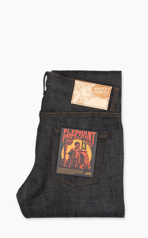 Naked & Famous Denim Easy Guy Elephant 13 Red Core 21oz