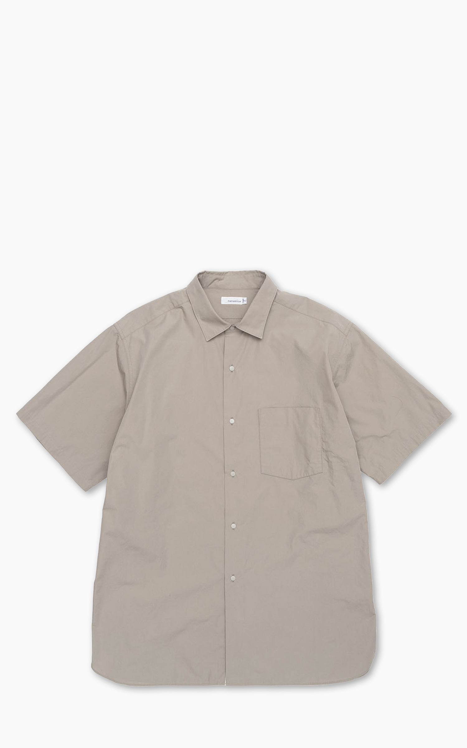 Nanamica Regular Collar Wind H/S Shirt Light Taupe | Cultizm