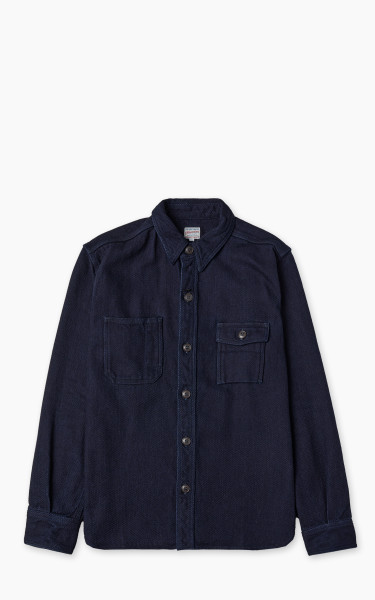 Momotaro Jeans MZLS1070 Heavy Dobby Shirt Sashiko Indigo