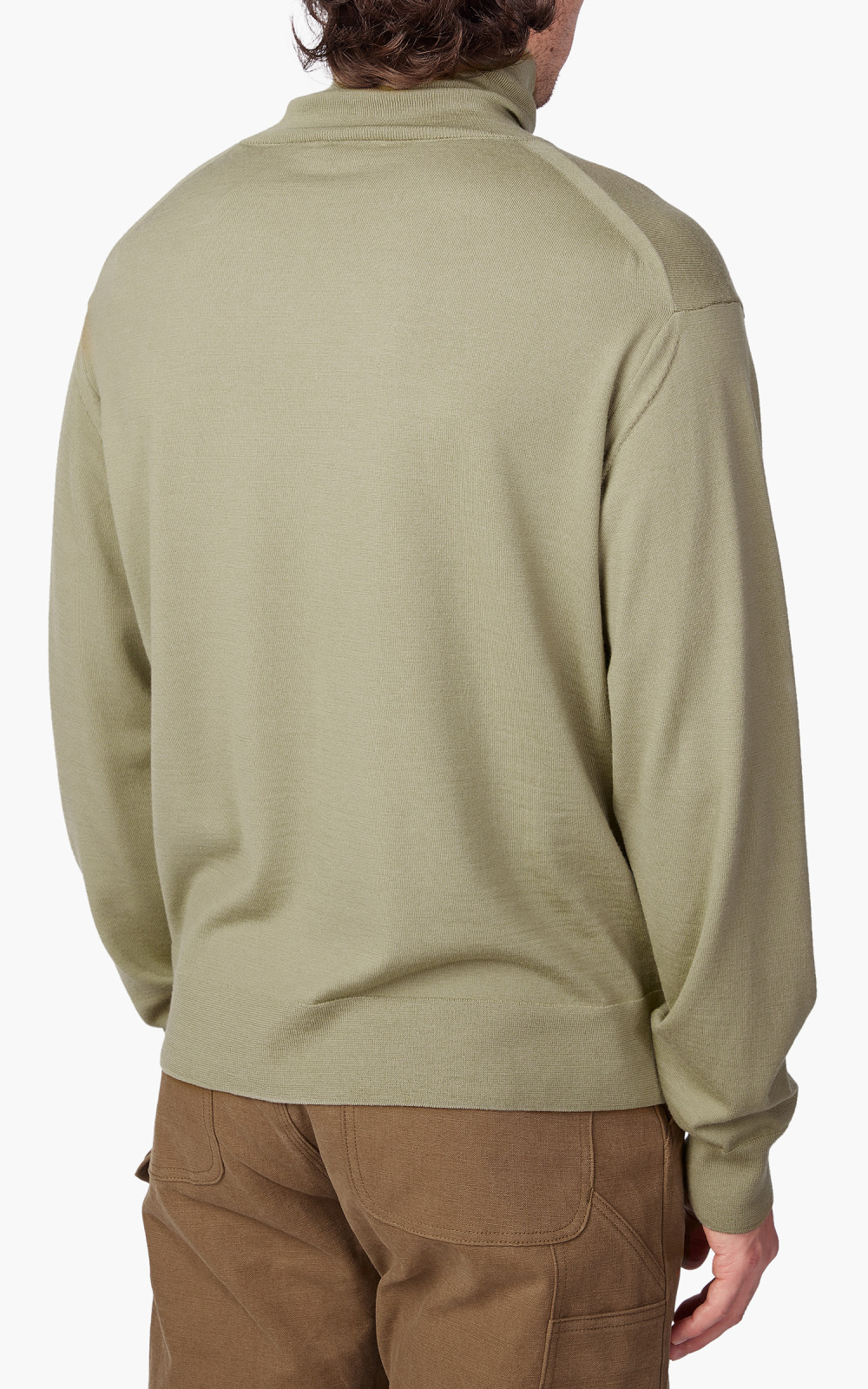 Auralee Super High Gauge Wool Knit Turtle Khaki Beige | Cultizm