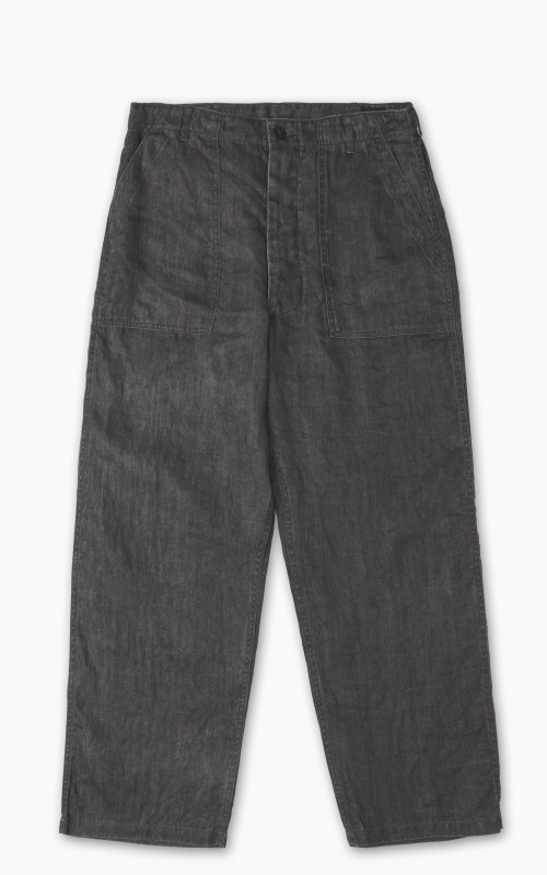 OrSlow Summer Fatigue Pants Sumi Dyed Linen Charcoal