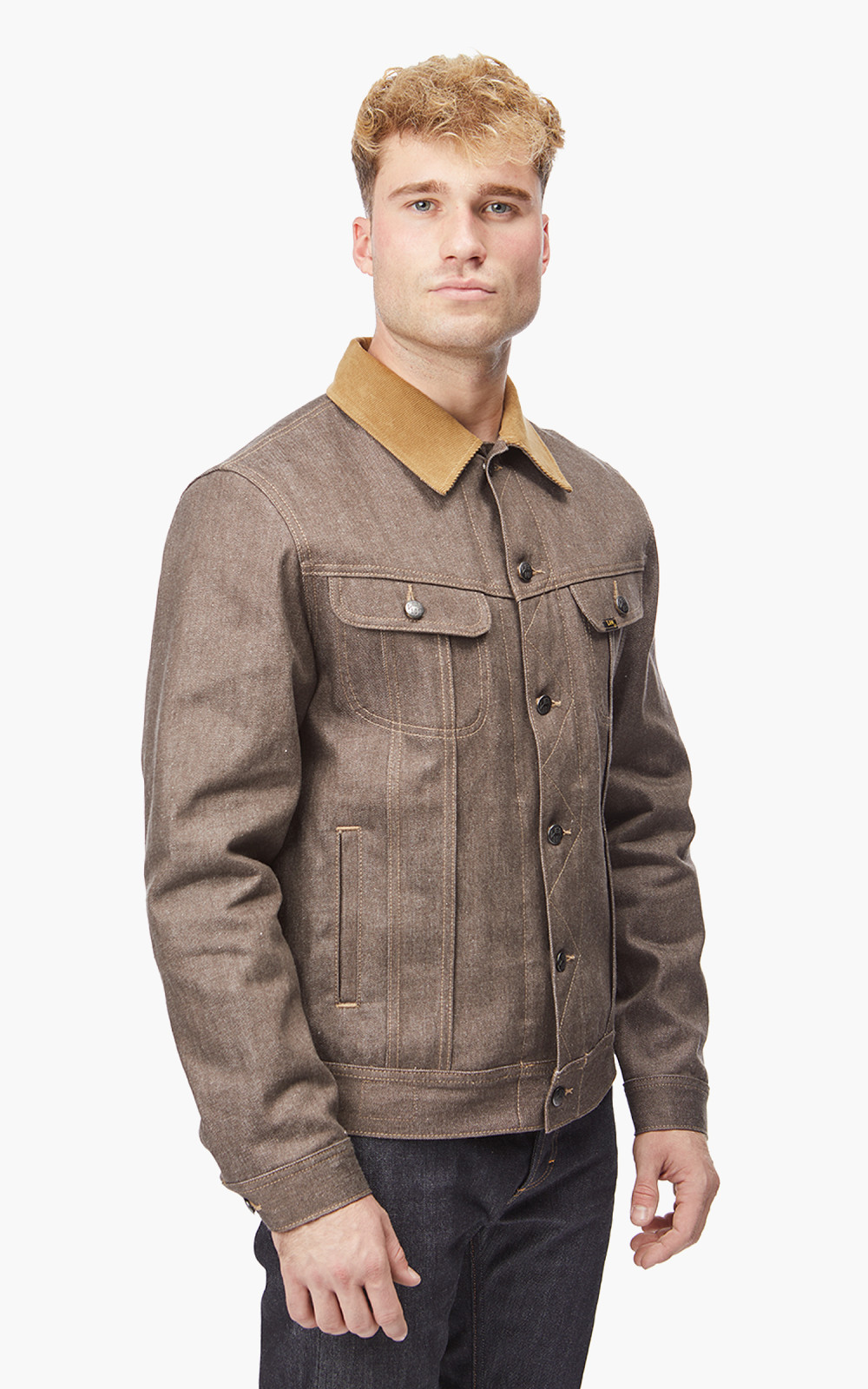 Lee 101 Storm Rider Jacket Dry Selvedge Brown Recycled 14oz | Cultizm