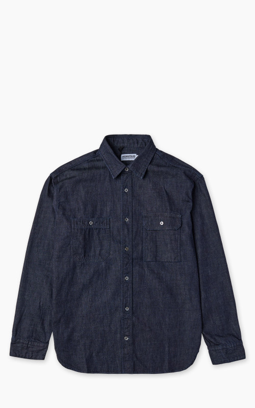 Momotaro Jeans MXLS1022 Selvedge Denim Work Shirt Indigo 8oz