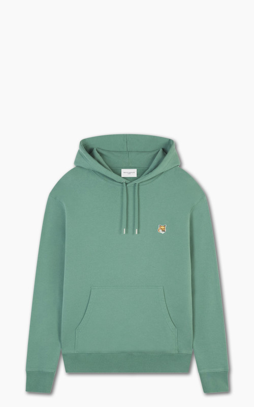 Maison Kitsuné Fox Head Patch Regular Hoodie Teal Grey