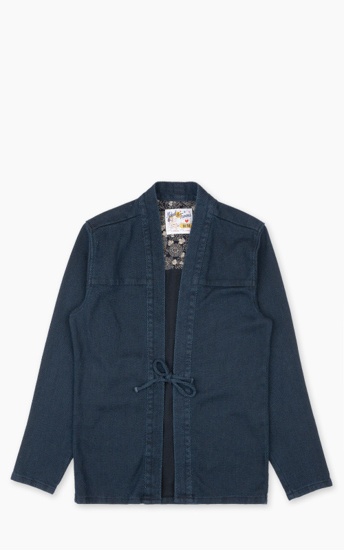 Naked & Famous Denim Kimono Shirt Yagasuri Denim Indigo