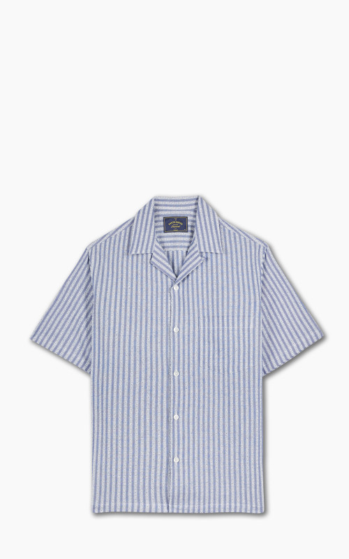 Portuguese Flannel Jacquard Chambray Shirt Blue/White