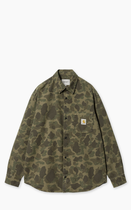 Carhartt WIP L/S Duck Shirt Camo Duck Green/Office Green